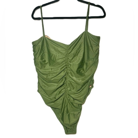 NWT J. Crew Safari Green Ruched One-Piece Swimsuit with Removable Straps 22 (3X) - Picture 8 of 16